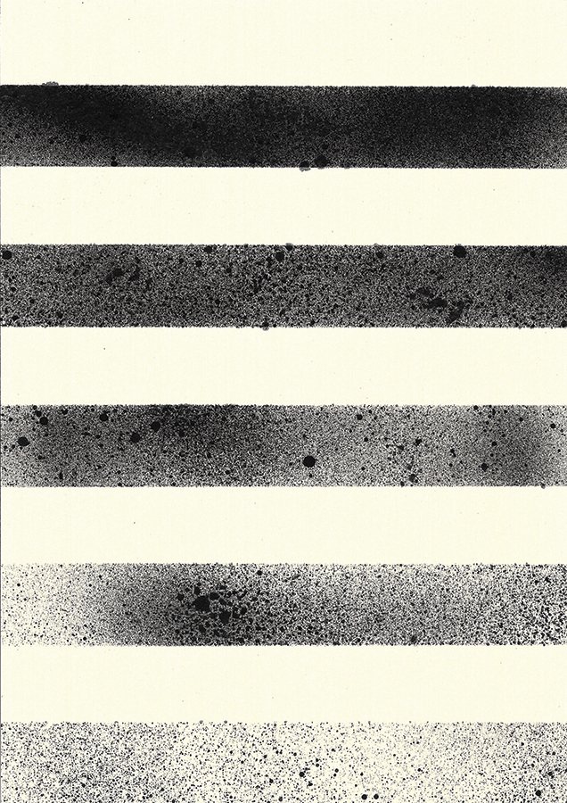 Pen and spray paint on paper